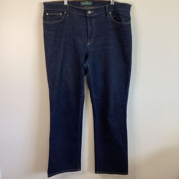 LRL Lauren Jeans Co. Ralph Lauren Classic Straight Denim Jeans Size 16 - Picture 1 of 10